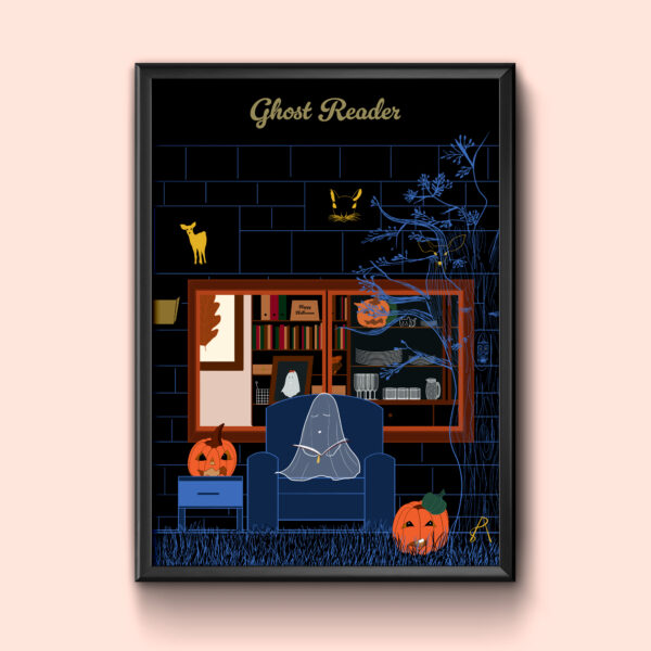 Affiche « Ghost Reader », le fantôme book addict