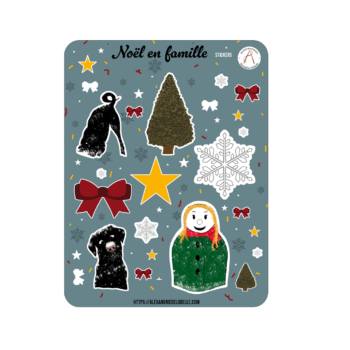 Planches A5 de Stickers « Noël en famille »